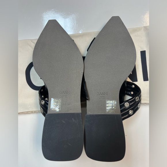 Ganni Chunky Buckle Welt Ballerina Size 41 - Picture 7 of 9